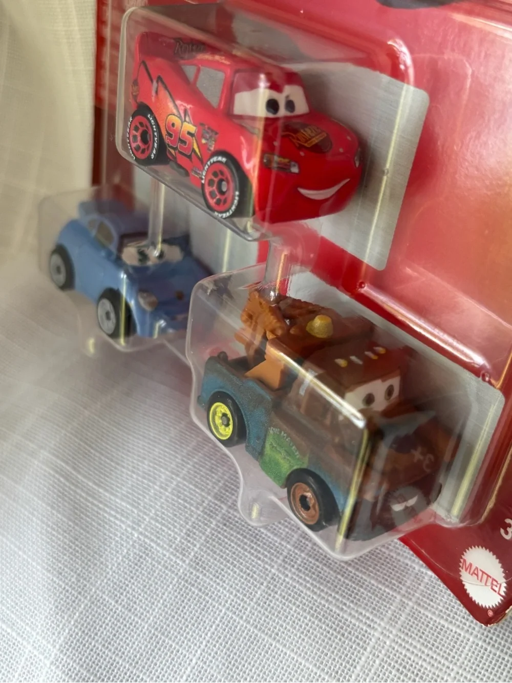 Disney Pixar Cars Mini Racers 3 Pack Lightning McQueen Mater Sally New